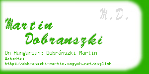 martin dobranszki business card